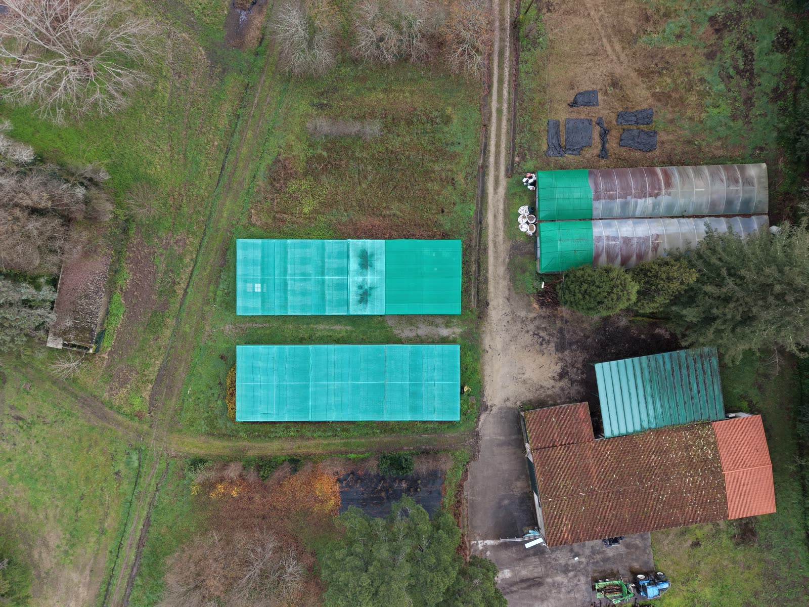 Finca con invernaderos y naves